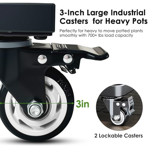 25" Plant Caddy with Wheels Heavy Duty,800Lbs Large Metal Plant Dolly,Rolling Square Plant Stand with Industrial Casters,Rust-Proof Plant Rollers for Large Planters,Pots,1 Pack - size: 25 Inch-1 Pack