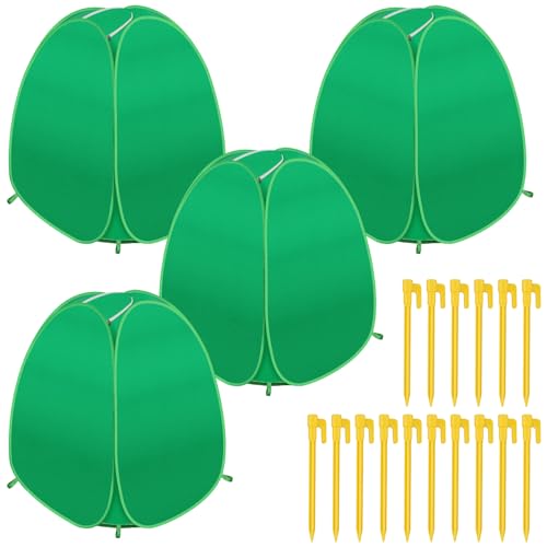 4 Pack Pop Up Winter Plant Covers, 28x28x33" Freeze Protection Shrub Covers - size: 4 Pcs 28x28x33"