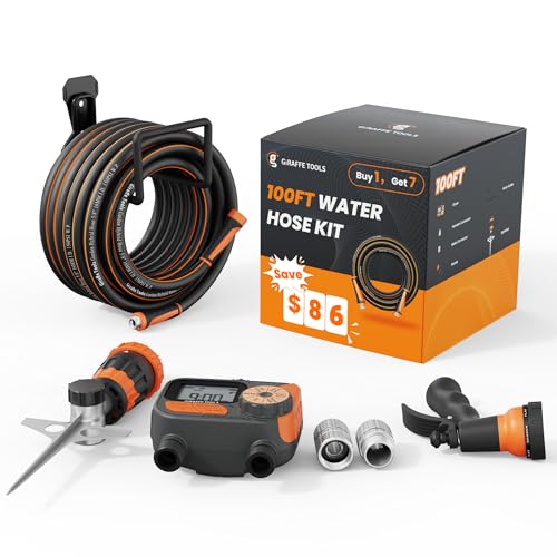 Giraffe Tools Garden Hose 5/8", 100ft Garden Hose Set - size: 100FT Male to Female Set