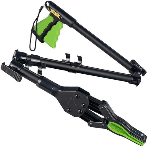 Folding Grabber Reacher Tool, 36-Inch, Green Gripper, Magnetic Tip - color: Green