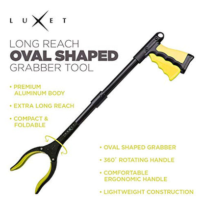 Grabber Reacher Tool 19 Inch Long, Foldable Pick Up Stick - Strong Grip Magnetic Tip - Heavy Duty Trash Picker Claw Reacher Grabber Tool Elderly Wheelchair Mobility Aid (Yellow) - color: Yellow