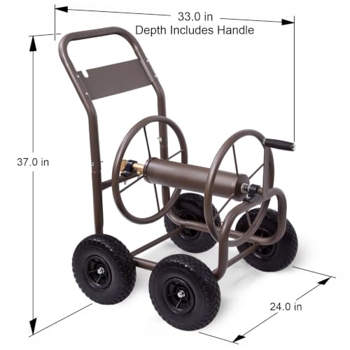 Liberty Garden Model 840, 250' Four Wheel Industrial Hose Cart, Bronze