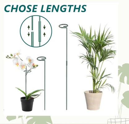 MAFONE 6 Pack 24inch Metal Plant Support Stakes for Outdoor Plants - size: 6pcs 24inch