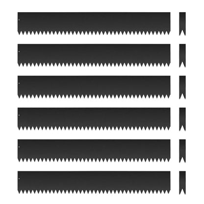 6 PCS 6 Inch Steel Landscape Edging Kit, 40" L x 6" H Galvanized Steel Landscape Lawn Edging Powder for Lawn Yard, Coated Bendable Metal Strips, No-Dig Hammer-in Edging Border w/7Clips - style: 40" L x 6" H,Black