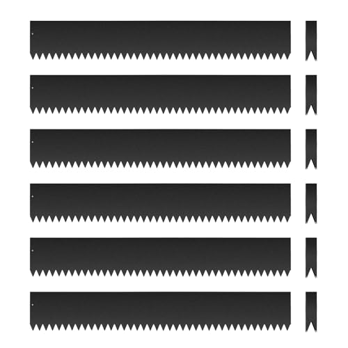 6 PCS 6 Inch Steel Landscape Edging Kit, 40" L x 6" H Galvanized Steel Landscape Lawn Edging Powder for Lawn Yard, Coated Bendable Metal Strips, No-Dig Hammer-in Edging Border w/7Clips - style: 40" L x 6" H,Black
