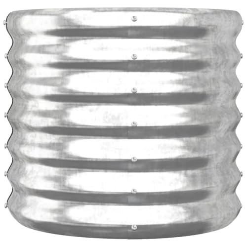 vidaXL Garden Planter Galvanized Steel 15.7"x15.7"x14.2" Silver
