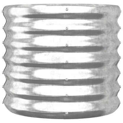 vidaXL Garden Planter Galvanized Steel 15.7"x15.7"x14.2" Silver