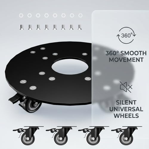 Plant Caddy with Wheels, 3.0mm Thick Heavy Duty Steel Rolling Plant Stand, 500 lbs Load Capacity, Indoor Outdoor Plant Dolly for 12 Inch Flower Pots, Garden Plant Mover with Casters - size: Metal