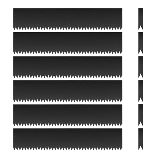 6 PCS 8 Inch Steel Landscape Edging Kit,40" L x 8" H Each (20ft Total) Galvanized Steel Landscape Lawn Edging Powder for Lawn Yard,Coated Bendable Metal Strips,No-Dig Hammer-in Edging Border w/7Clips - style: 40" L x 8.4" H,Black