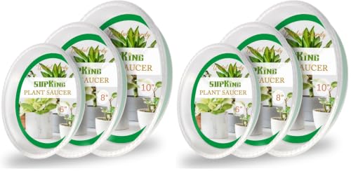 SupKing 18 Pack Plant Saucers (6inch /8inch /10inch), Heavy Sturdy Plant Trays Pot Tray for Indoor Clear Plastic Flower Pot Saucers Thicker Plant Water Drip Trays for pots- Clear - color: Clear, size: 6in/8in/10in (Pack of 2)