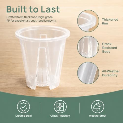 Clear Orchid Pots, 4/4.75/5.5/6.3inch-3pack Each - size: 4/4.75/5.5/6.3inch-3pack each