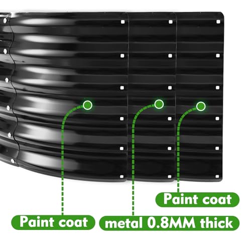 YSEJOMP 17" Tall 40" Diameter Round Raised Garden Bed Kits Outdoor Black - color: Black, size: 40 Dia X 16.5 inches