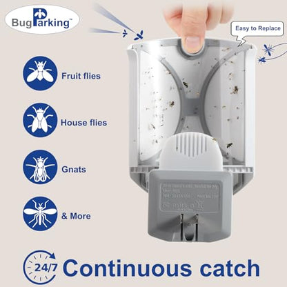 Flying Insect Trap for Fruit Flies,Gnats,1 Devices & 3 Refills