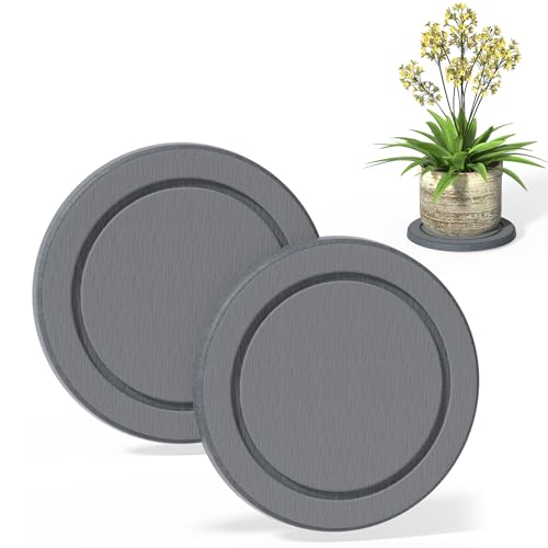 Diatomaceous Earth Plant Saucer, Round Pot Saucers, 2 Pcs 10 Inch - color: 2pcs Grey Medium