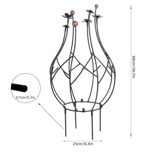 Obelisk Trellis Garden - 27" Metal Climbing Support for Vines - size: 27" x 8"