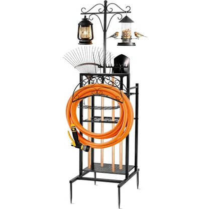 3-in-1 Garden Hose Holder with Tool Organizer