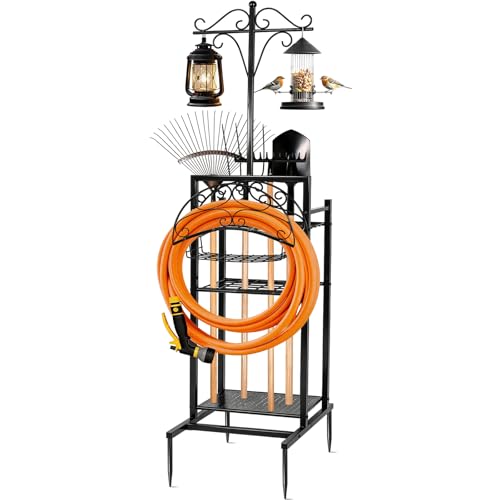 3-in-1 Garden Hose Holder with Tool Organizer