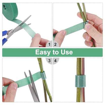 M METERXITY 1-Roll Garden Plant Tape, 33 ft x 0.5 in Garden Hook and Loop Plant Ties Multi-Purpose Use Adjustable and Reusable Twist Wire Tape for Plants/Flowers/Vines [Yellow] - color: Yellow, size: 33 ft x 0.5 in
