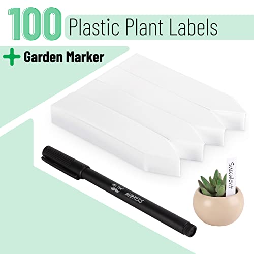Mr. Pen- Plastic Plant Labels, 100 Pcs, 4“, White - color: White Plant Labels
