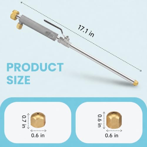 Jet Nozzle for Garden Hose, High Pressure Washer Hose Nozzle - color: Gray