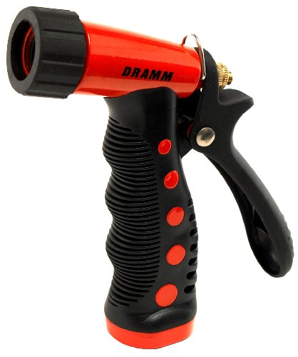 Dramm ColorStorm Premium Pistol Spray Nozzle – Heavy-Duty Adjustable Garden Hose Sprayer with Ergonomic Grip & Variable Water Patterns for Garden, Car, Deck, and Outdoor Cleaning – Red - color: Red, size: Pistol