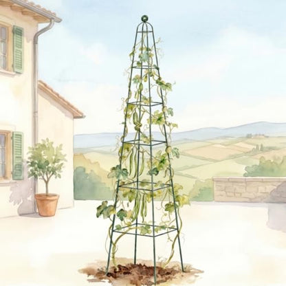 Vego Garden 9 ft Pyramid Obelisk Garden Trellis, Metal Rustproof Plant Support - size: 9 Ft