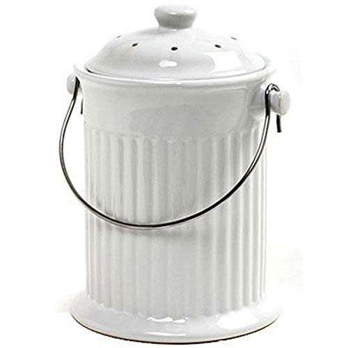 Norpro, White , 1 Gallon Ceramic Compost Keeper, One Size - color: White