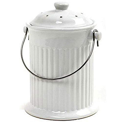 Norpro, White , 1 Gallon Ceramic Compost Keeper, One Size - color: White