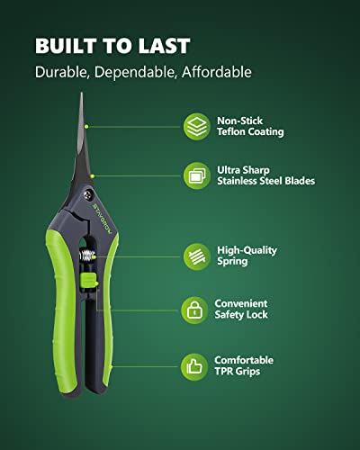 6.5" Straight Pruning Shears for Gardening Plant Trimming Scissors - size: 6.5 Inch Straight