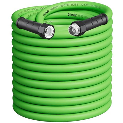 Rubber Garden Hose 100 ft, 5/8" Lightweight Water Hose, Aluminum Fittings - size: 100ft