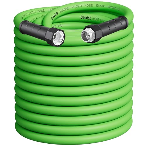 Rubber Garden Hose 100 ft, 5/8" Lightweight Water Hose, Aluminum Fittings - size: 100ft