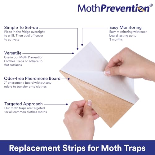 Clothes Moth Trap Replacement Strips (6 Strips in Total) - Refills for MothPrevention Moth Traps - for Closets & Clothing