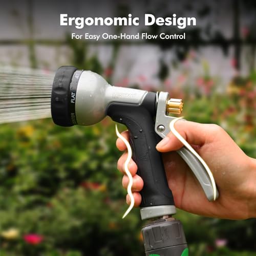 RESTMO Garden Hose Nozzle Heavy Duty, Rear Trigger Water Sprayer, Black - color: Black