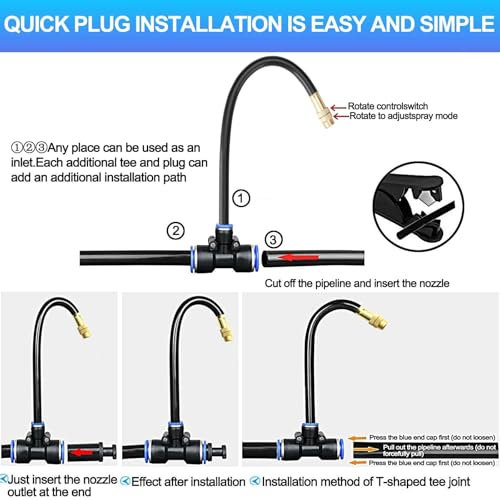 360° Adjustable Drip Irrigation System for Garden,Automatic Watering System - size: 165 FT