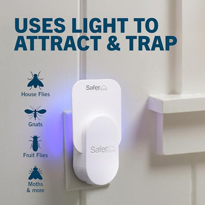 Safer Home Flying Insect Trap, Plug-in Fruit Fly Trap for Indoors, 2-Pack - size: 2 Traps + 2 Glue Cards