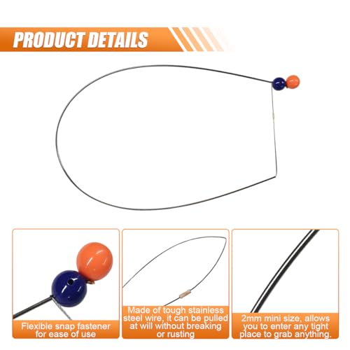 73cm/28.7" Heavy Duty Button Master for Car Emergency Tool, Stainless Steel Pulling Wire Tool Car Grabber Tool, Long Reach Grabber Tool