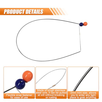 73cm/28.7" Heavy Duty Button Master for Car Emergency Tool, Stainless Steel Pulling Wire Tool Car Grabber Tool, Long Reach Grabber Tool
