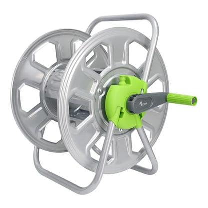 Metal Water Hose Reel Hold 100FT of 5/8" Hose - color: Silver