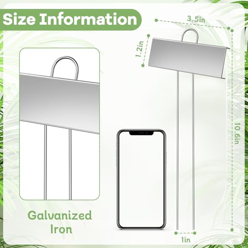 WSICSE 50-Pack Metal Plant Labels, 10.6 in Garden Markers with Pen, Silver - color: Silver