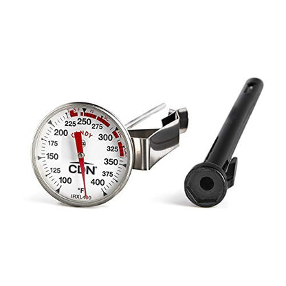 CDN ProAccurate Candy & Deep Fry Thermometer | Insta-Read 7" Stem | NSF Certified | 100–400°F Range | For Candy, Sugar, Oil, Deep Frying, Roasts, Poultry | Adjustable Pot Clip | IRXL400 - style: Insta-Read Candy & Deep Fry Thermometer