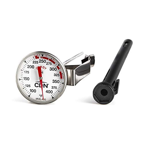 CDN ProAccurate Candy & Deep Fry Thermometer | Insta-Read 7" Stem | NSF Certified | 100–400°F Range | For Candy, Sugar, Oil, Deep Frying, Roasts, Poultry | Adjustable Pot Clip | IRXL400 - style: Insta-Read Candy & Deep Fry Thermometer
