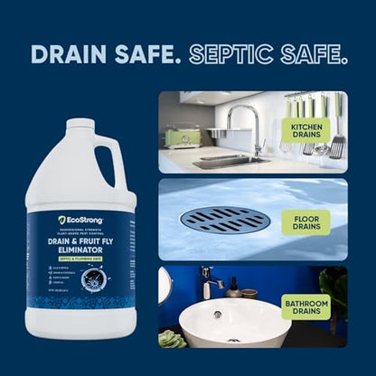 Fruit Fly Drain Treatment | Drain Fly Eliminator | All-Natural, Eliminates Gnats, Sewer Flies and More - Works in All Drains - 1 Gallon - size: 128 Fl Oz (Pack of 1)