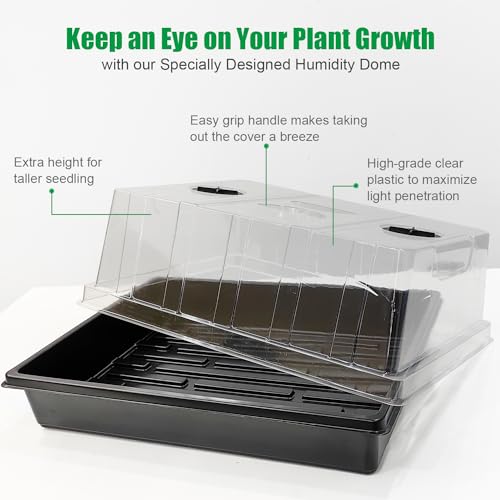 RooTrimmer 4-Pack Seed Starter Trays with 5" Tall Humidity Domes - size: 4p Trays+Domes