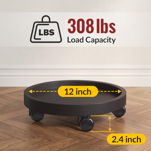 14" Plant Caddy with Wheels - Rolling Plant Caddy - Total Capacity 308 lbs - size: 14"