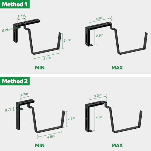 4 Pcs Hanging Flower Pots, 16.9 Inches Railing Planter Box, Green - color: Green