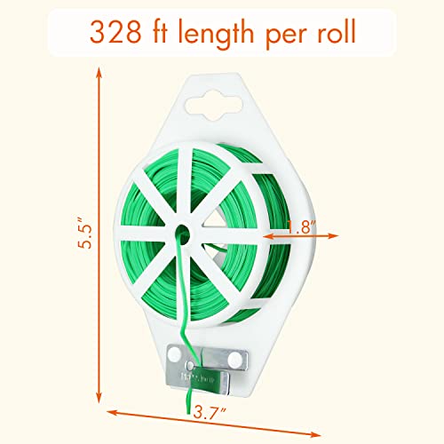 Gardzen 328ft Twist Ties Reusable Coated Wire Plant Ties with Cutter - size: 328ft