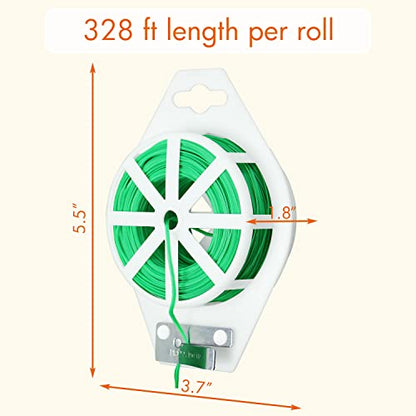 Gardzen 328ft Twist Ties Reusable Coated Wire Plant Ties with Cutter - size: 328ft