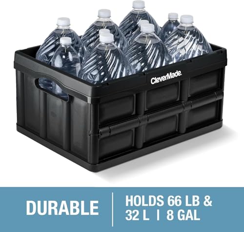 CleverMade Collapsible Storage Bins, 32L 3 Pack, 66 lb Stackable, Ocean - color: Ocean, size: 32l - 3 Pack