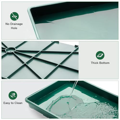 RooTrimmer 1020 Nursery Pots Trays 5 Pack, Plastic Flat Seed Starter Trays, Durable Seedling Potting Tray for Carrying and Holding Planting Pot (Green) - color: Green, size: TP1020-5P