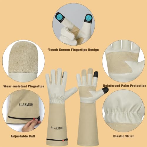 Gardening Gloves for Women Men, Long Thorn Proof Rose Pruning Glove - color: Apricot, size: Small (Pack of 1)